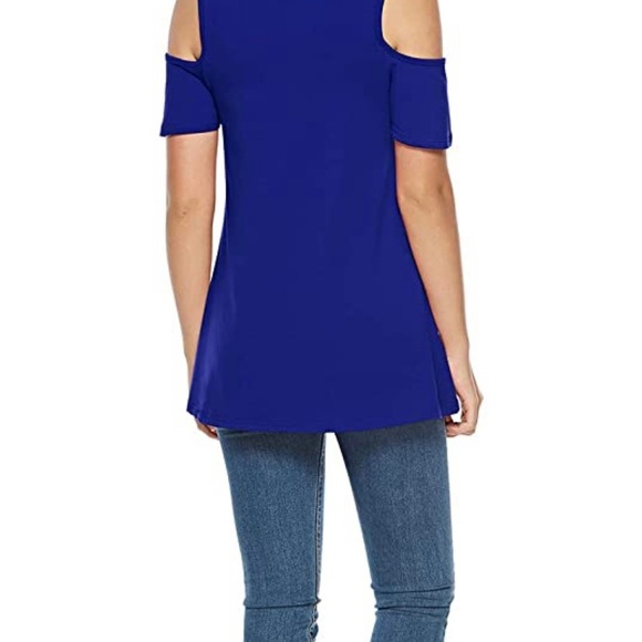 Casual Cold Shoulder Tunic Tops Loose Blouse Shirts (Brand new with tag) - Picture 6 of 7
